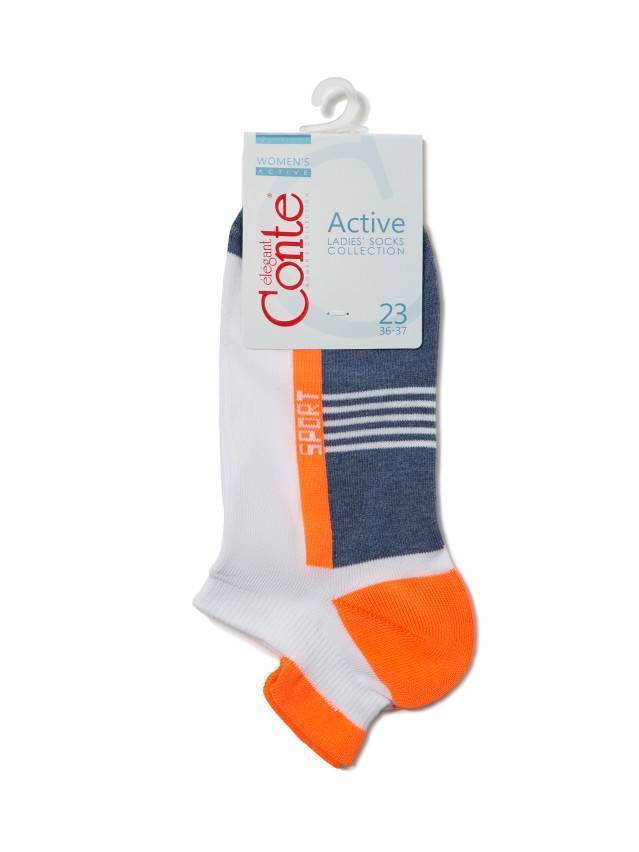 Шкарпетки жіночі бавовняні ACTIVE (ультракороткі) 16С-71СП, р.36-37, 083 джинс-оранжевий - 3