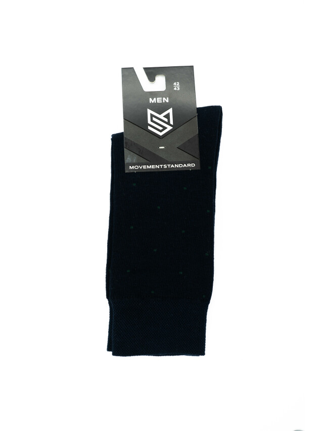 Шкарпетки чоловічі MS M0201S, р.40-41, 12 т.синій з зел. крап. - 1