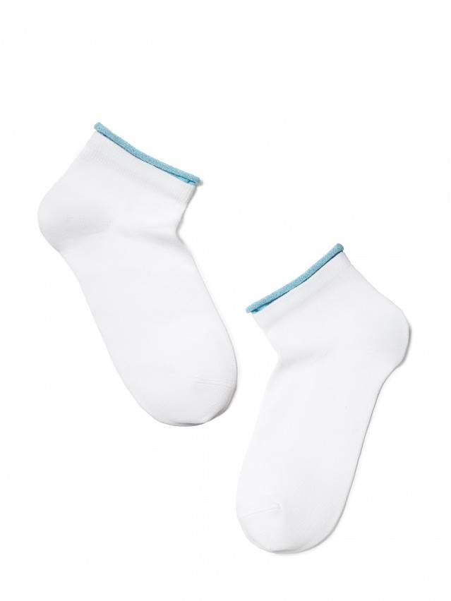 Шкарпетки жіночі бавовняні ACTIVE (декор.резинка) 12С-32СП, р.36-37, 035 білий-світло-блакитний - 2