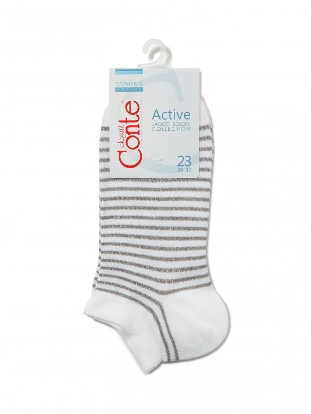 Шкарпетки жіночі бавовняні ACTIVE (короткі, люрекс) 17С-61СП, р.36-37, 121 білий - 3