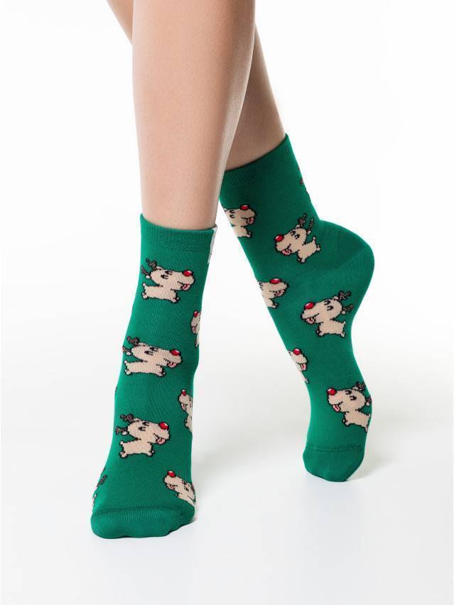 Шкарпетки жіночі бавовняні CE NEW YEAR 21С-73СП, р.36-39, 649 зелений - 2