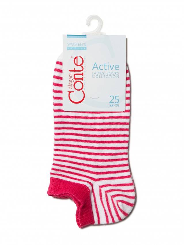 Шкарпетки жіночі бавовняні ACTIVE (ультракороткі) 15С-46СП, р. 23, 073 білий-малиновий - 3