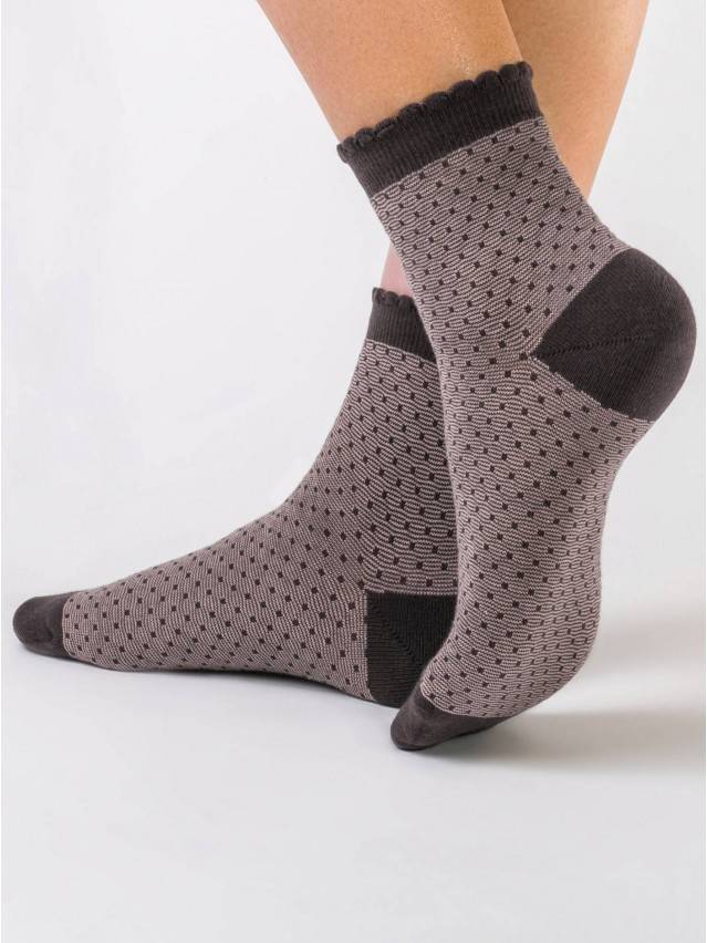Шкарпетки жіночі бавовняні CLASSIC (з пікотом) 14С-93СП, р. 23, 064 кавовий - 1