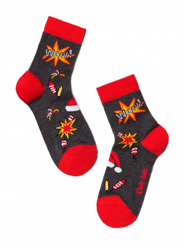 Шкарпетки дитячі CONTE-KIDS (новорічні) 17С-55СП, р.16-18, 307 темно-сірий - 1