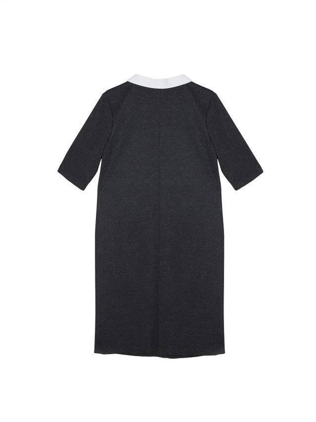 Сукня жіноча з трикотажного полотна с втачним рукавом 3/4. Застібка на металеву молнію по переду. Горловина оформлена притачним - 6