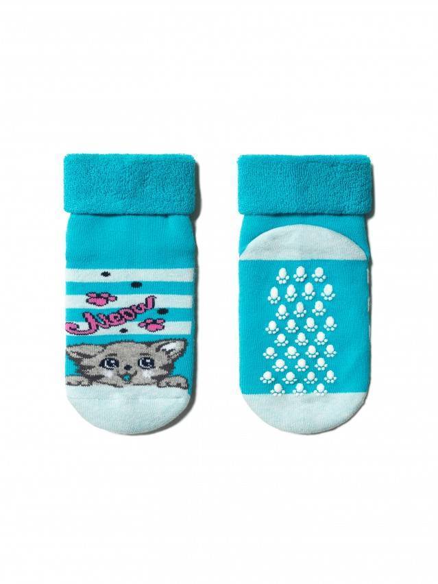 Шкарпетки дитячі SOF-TIKI (з антиковзаючим покриттям, з відворотом),р. 12, 259 бірюза - 1