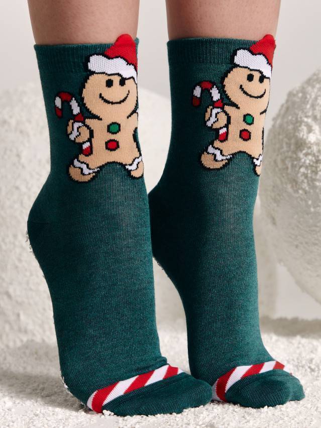 Шкарпетки жіночі бавовняні CE NEW YEAR 21С-76СП, р.36-39, 652 темно-бірюзовий - 1