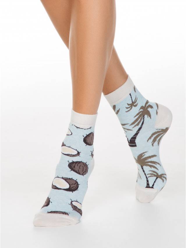 Жіночі шкарпетки з бавовни, з незвичайними асіметричними або різними малюнками - 1