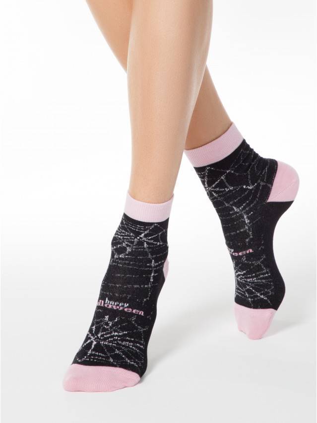 Шкарпетки жіночі бавовняні CLASSIC 17С-46СП, р.36-37, 285 чорний-світло-рожевий - 1