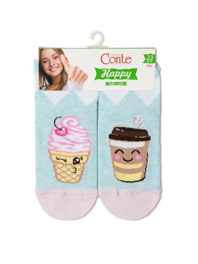 Шкарпетки жіночі бавовняні HAPPY 17С-21СП, р.38-39, 126 блідо-бірюзовий - 3