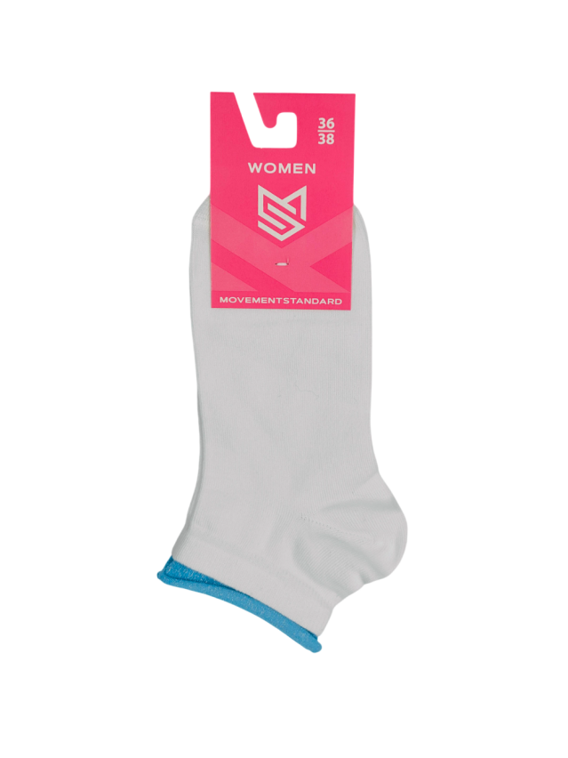 Шкарпетки жін. MS M0116S (кольорова резинка) р.36-38, 035 білий-бл.бірюзовий - 2