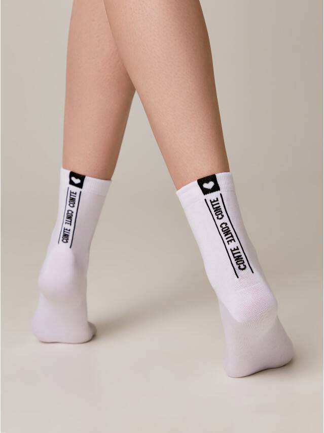 Класичні жіночі шкарпетки з бавовни, з малюнками. - 2