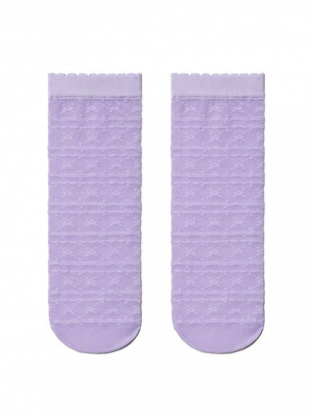 Жіночі фантазійні шкарпетки 20 ден з ажурним малюнком, без п'яти, борт з пикотом. - 2