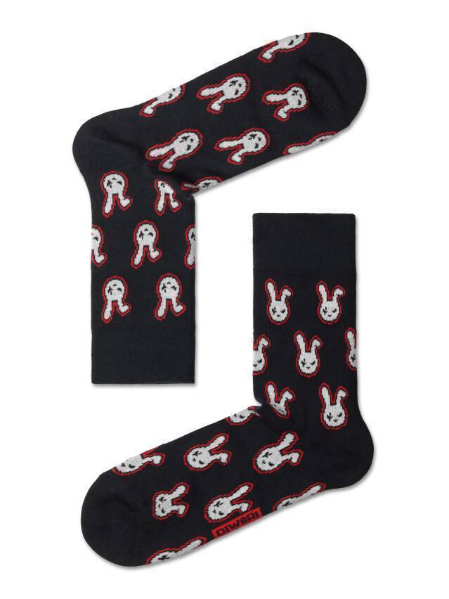 Всесезонные эластичные мужские Шкарпетки из хлопка, с двойной анатомической резинкой, однотонные, с вышивкой. - 3