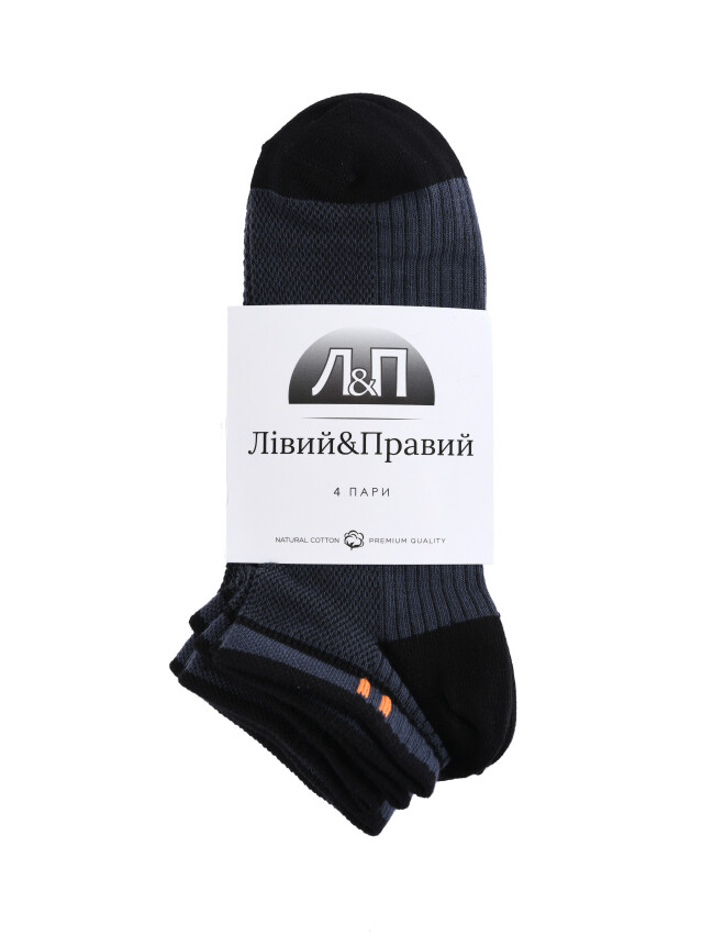 Набір шкарпеток чол. Л&П 222/4 пари (короткі),р.40-41, 03 т.сірий-чорний - 2