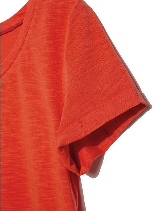 Блуза жіноча з однотонної текстильної тканини. Горловина кругла оздоблена окантовкою. Застібка по спинці на один гудзик. По переду і - 6