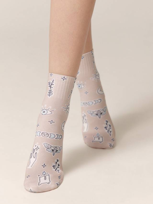 Шкарпетки жіночі бавовняні CE FANTASY (короткі, друк) 21С-112/1СП, р.36-39, 331 бежевий - 1