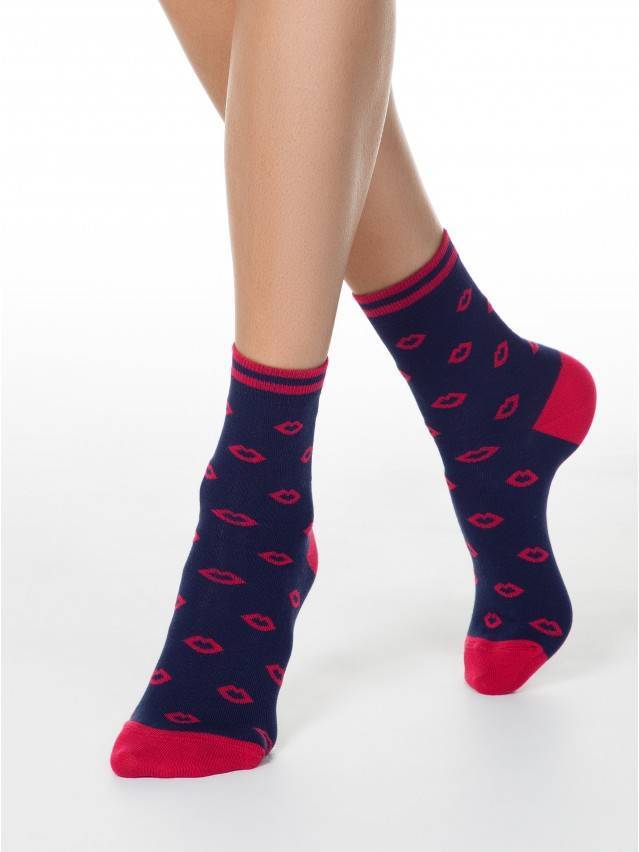 Класичні жіночі шкарпетки з бавовни, з малюнками. - 1