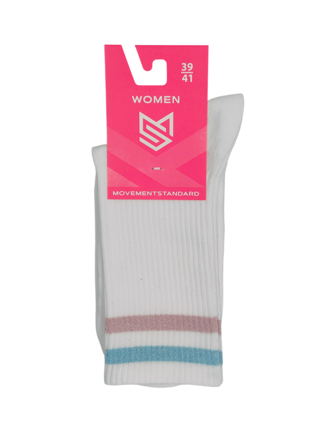 Шкарпетки жін. MS M0130S (високі, люрекс) р.36-38, 157 білий-св.рожевий - 2