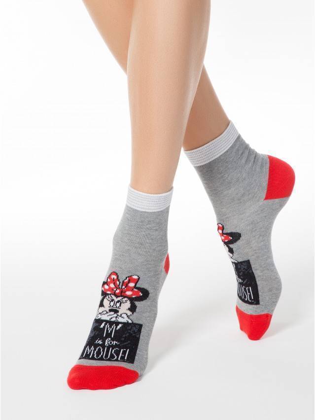 Жіночі шкарпетки з бавовни із зображенням чарівної Мінні Маус. В них ви будете милою і кокетливою, як модниця Мінні. - 1