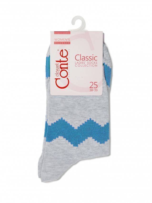 Шкарпетки жіночі бавовняні CLASSIC (люрекс),р. 23, 065 сірий-бірюза - 3