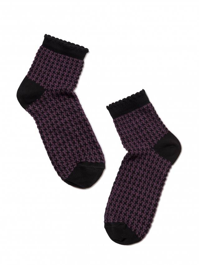 Шкарпетки жіночі бавовняні CLASSIC (з пікотом) 14С-93СП, р. 23, 056 чорний-баклажан - 2