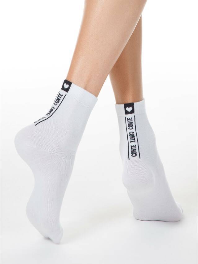 Класичні жіночі шкарпетки з бавовни, з малюнками. - 4