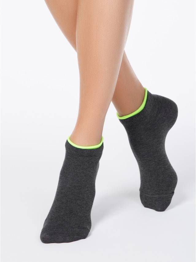 Шкарпетки жіночі бавовняні ACTIVE (декор. резинка),р. 23, 035 темно-сірий - 1