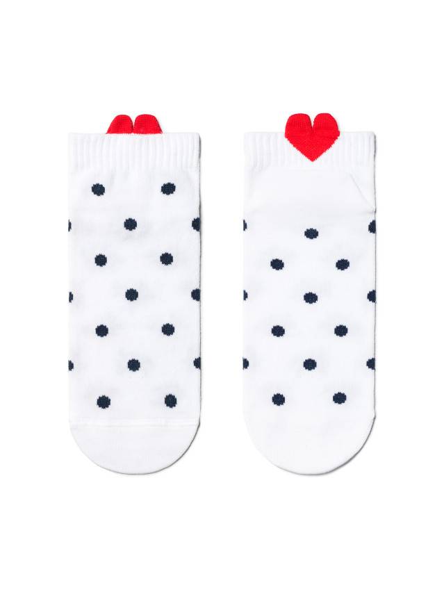 Укороченные женские Шкарпетки из хлопка, с декоративным пикотом в виде сердечек, с рисунками. - 3