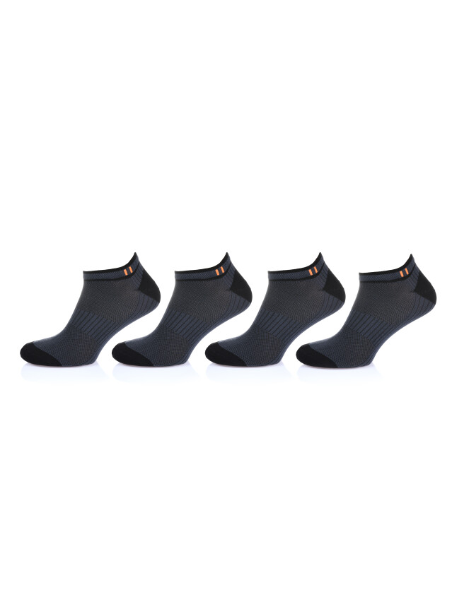 Набір шкарпеток чол. Л&П 222/4 пари (короткі),р.40-41, 03 т.сірий-чорний - 1