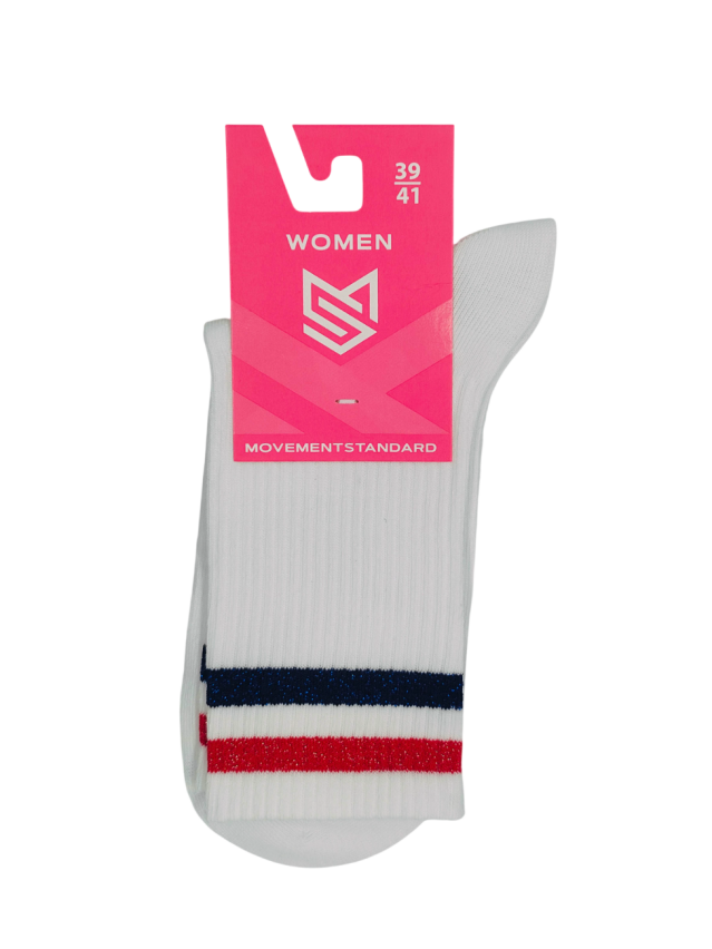 Шкарпетки жін. MS M0130S (високі, люрекс) р.36-38, 157 білий-червоний - 2