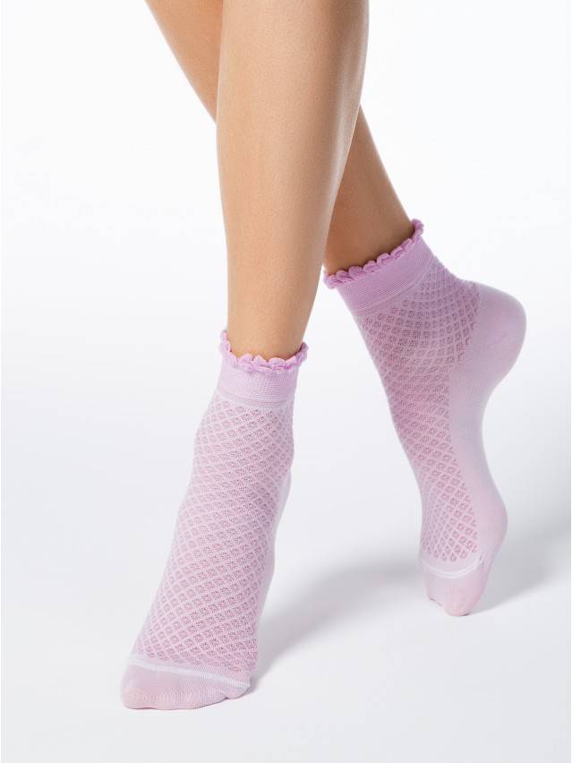 Шкарпетки жіночі бавовняні CLASSIC (тонкі, з пікотом) 15С-22СП, р. 23, 055 бузковий - 1