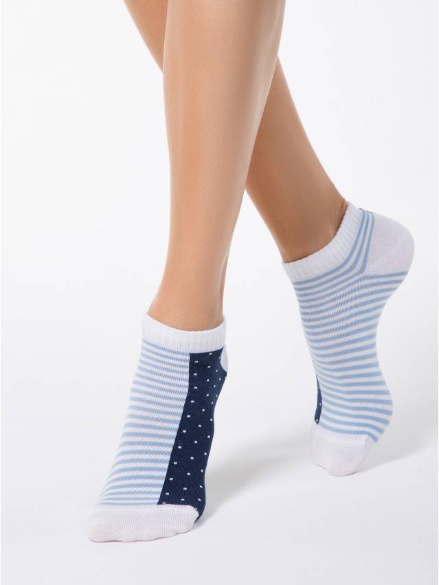 Шкарпетки жіночі бавовняні CLASSIC (короткі),р. 23, 116 блакитний-темно-синій - 1