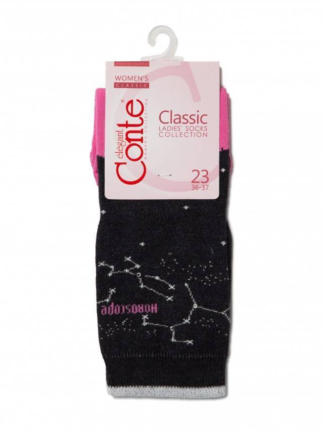 Шкарпетки жіночі бавовняні CLASSIC 17С-46СП, р.36-37, 122 чорний-рожевий - 3