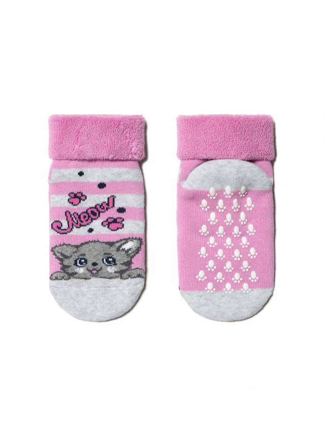 Шкарпетки дитячі SOF-TIKI (з антиковзаючим покриттям, з відворотом),р. 12, 259 мальва - 1