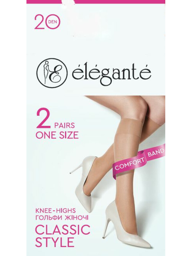Напівпанчохи жін. EL CLASSIC 20 (2 пари),р.23-25, natural - 3