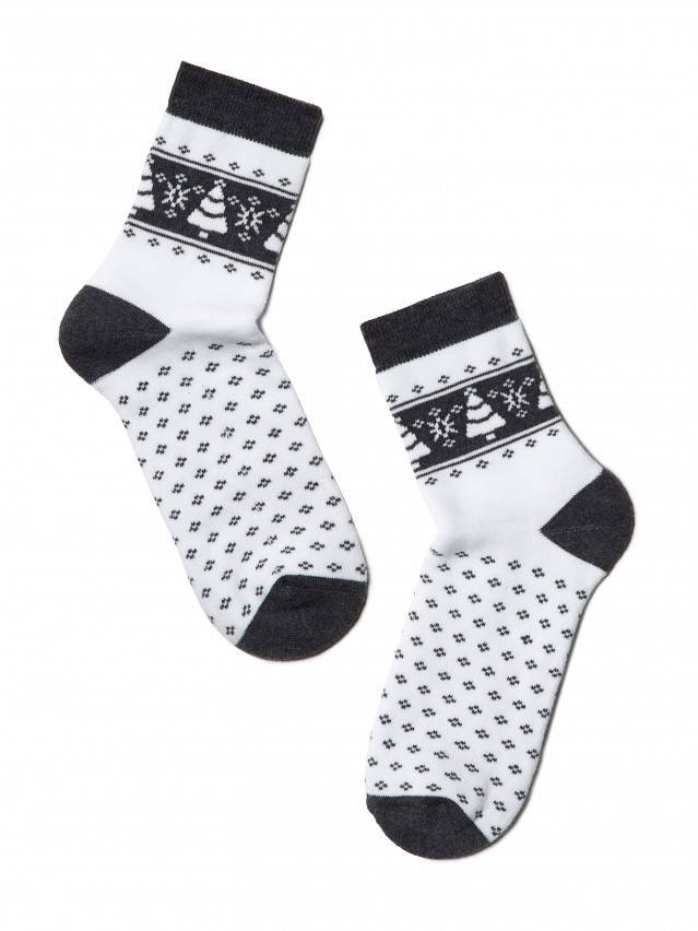 Шкарпетки жіночі бавовняні COMFORT (махрові),р. 23, 080 білий-темно-сірий - 2