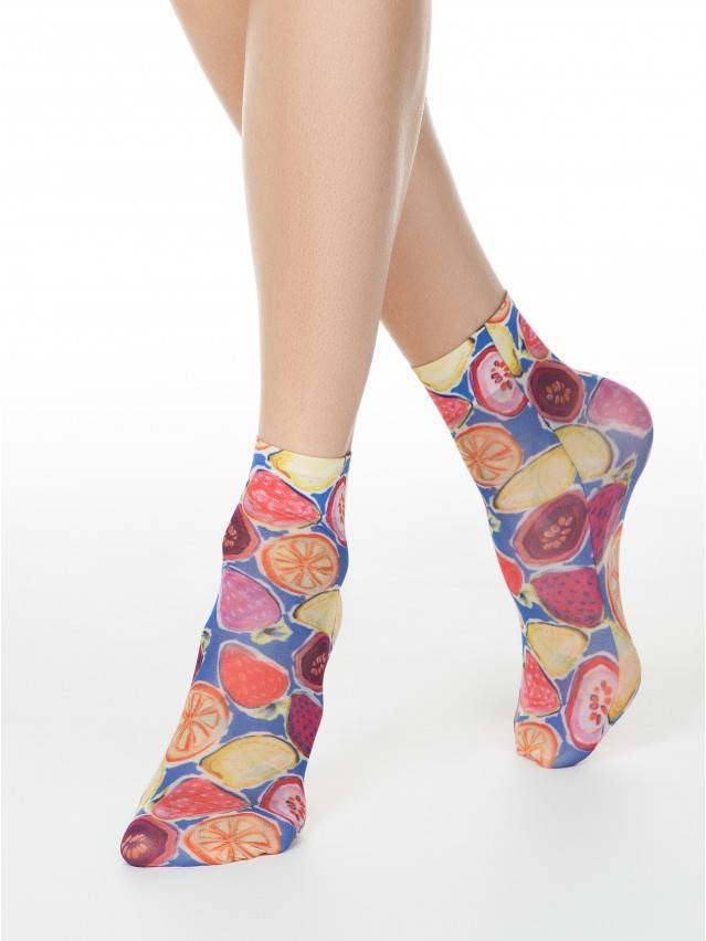 Жіночі еластичні фантазійні шкарпетки з різними малюнками, виконаними у вигляді друку (принт) - 1