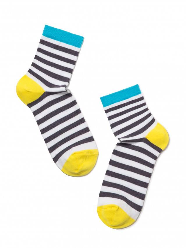 Шкарпетки жіночі бавовняні CLASSIC, р. 23, 087 білий-темно-сірий - 2
