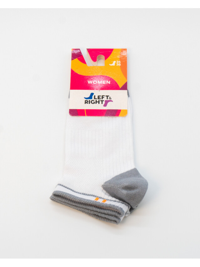 Шкарпетки жін. бавовняні L&R 120 (короткі),р.36-38, 03 білий-сірий - 2