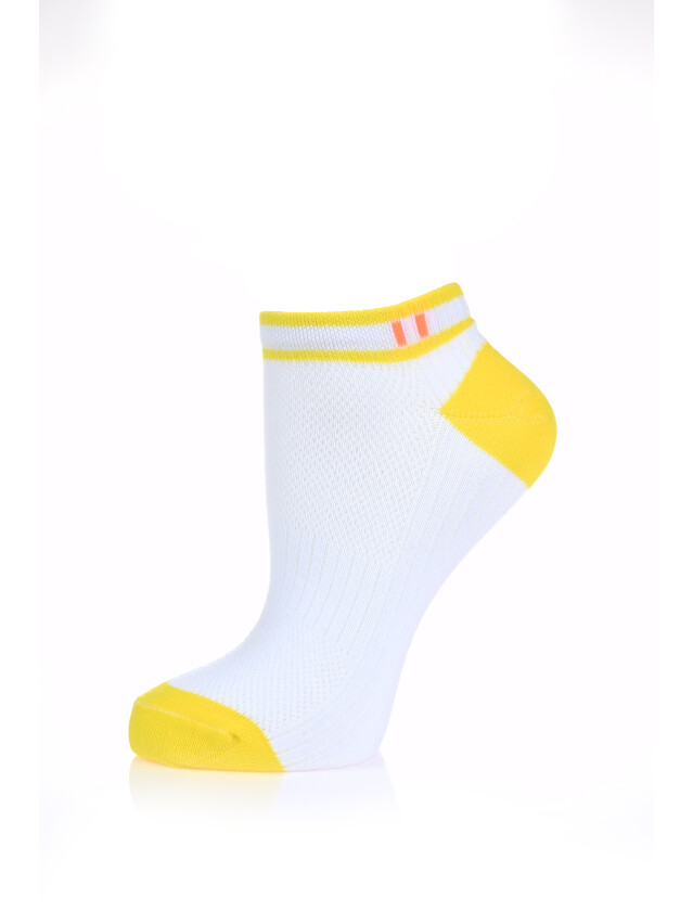 Шкарпетки жін. бавовняні Л&П 120 (короткі),р.36-40, 03 білий-жовтий - 1
