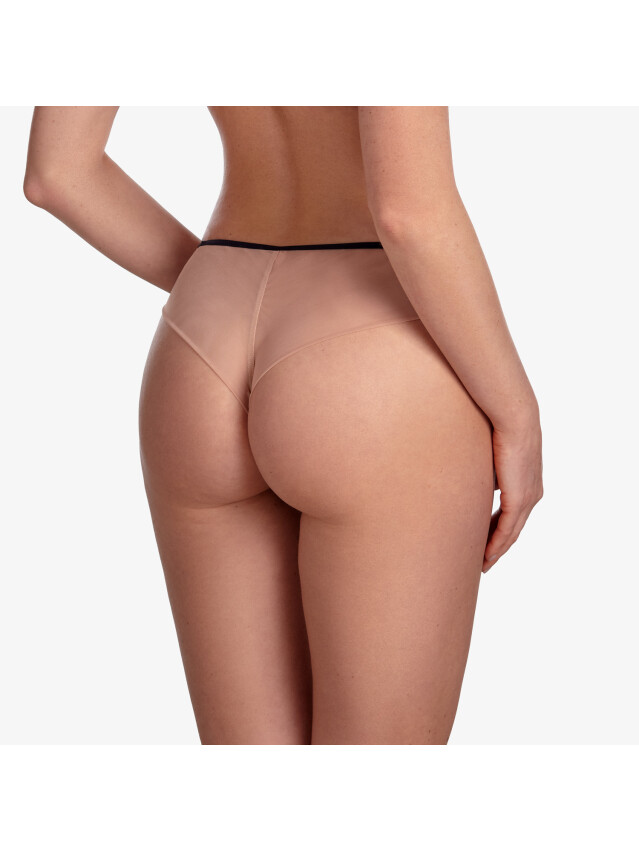 Труси жіночі Ajour МОКАЧИНО С15 36, Бежевий/чорний - 2