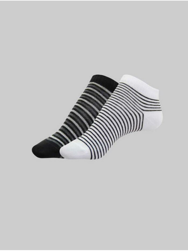Шкарпетки жіночі бавовняні ESLI CLASSIC (короткі, 2 пари) 14С-116СПЕ, р.23, 803 чорний-білий - 1