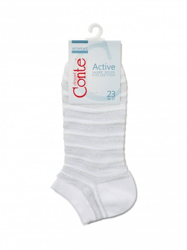 Шкарпетки жіночі бавовняні ACTIVE (короткі, люрекс) 17С-71СП, р.36-37, 123 білий - 3