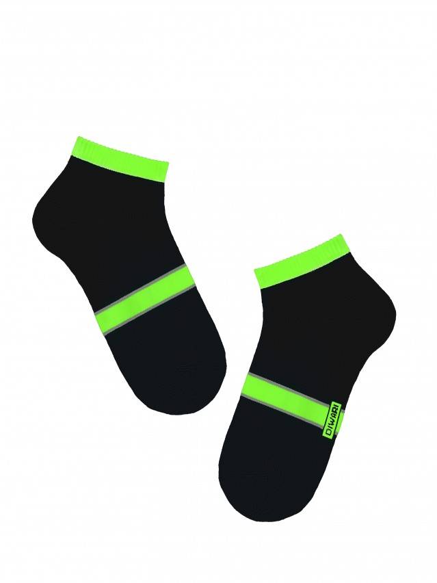 Шкарпетки чоловічі ACTIVE (короткі),р. 25, 066 чорний-салатовий - 1