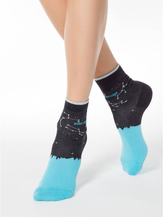 Шкарпетки жіночі бавовняні CLASSIC 17С-46СП, р.36-37, 122 чорний-бірюза - 1