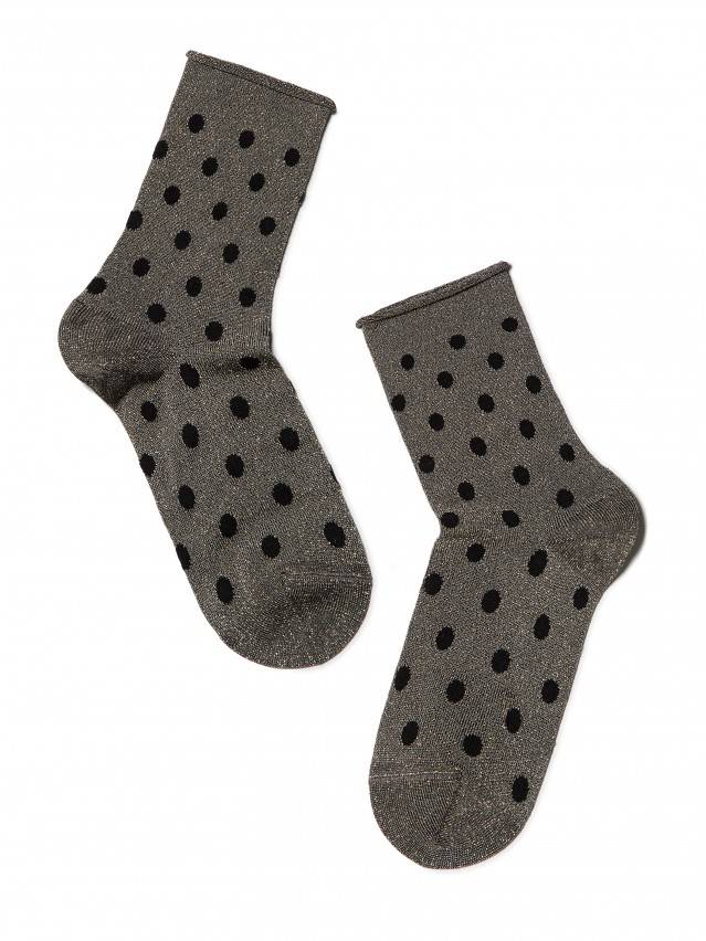 Фантазійні жіночі шкарпетки з віскози з люрексом, з подовженим пагольонком без резинки, з малюнком. - 2