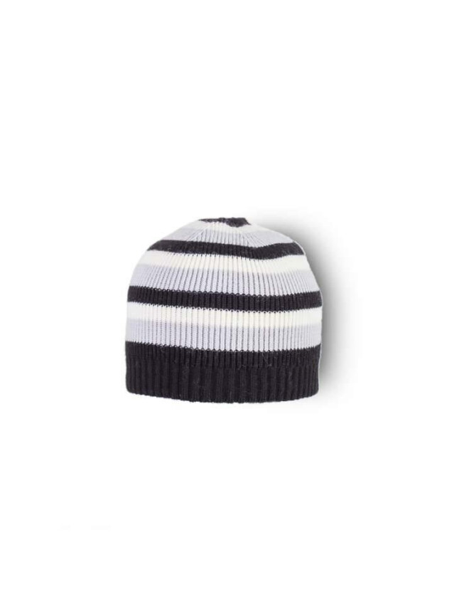 Шапка дитяча ESLI 13С-23СП, р.52, чорний-світло-сірий-екрю - 1