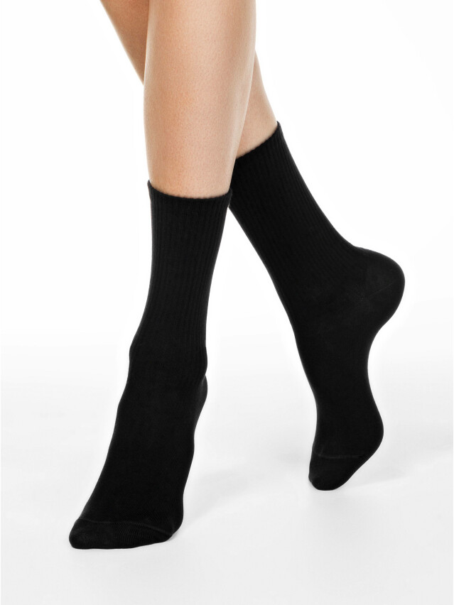 Жіночі шкарпетки з бавовни , з подовженим паголенком-резінкой, однотонні. - 1