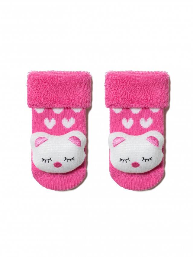 Теплі комфортні махрові дитячі шкарпетки з бавовни, з відворотом і декоративними елементами 
